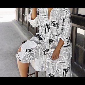 New York & Company Dresses - Newspaper print 3/4 sleeve dress New York & Company Dresses - Newspaper print 3/4 sleeve dress